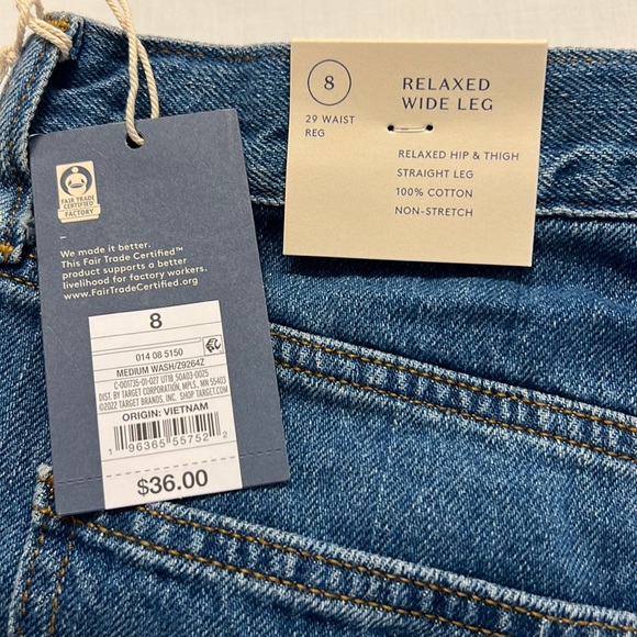 P22- NWT Universal Thread Women High-Rise Relaxed Wide Straight Leg Jeans -8/29R - Picture 12 of 12